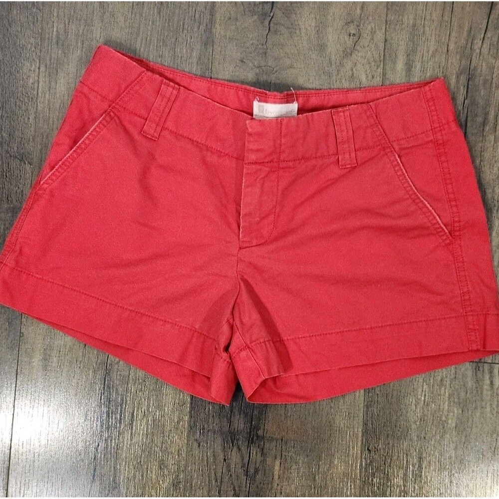 GAP Favorite Chino Shorts Womens Size 8 Red Cotton Casual Preppy Mid Rise